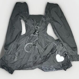 Sugar Thrillz Black Lace-Up Top